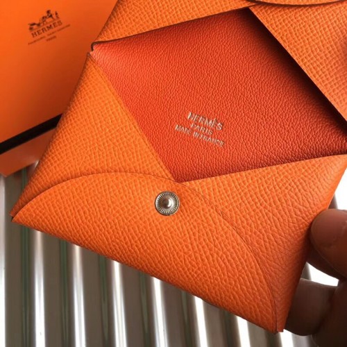 Hermès 2020 Calvi Cardholder - Orange Wallets, Accessories