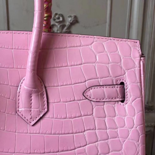 New 5P bubblegum pink mat croc birkin 30 ghw #birkin30 #hermespink