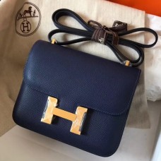 Replica Hermes Constance 18 Handmade Bag In Blue Brume Epsom Calfskin