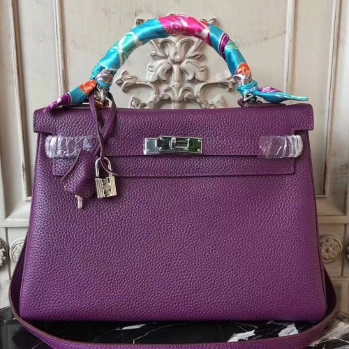 Online Shopping Hermes France Lizard Skin Violet Color Kelly Bag 28CM