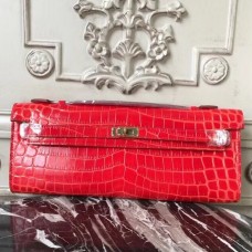 Kelly cut clutch leather clutch bag Hermès Red in Leather - 30145162