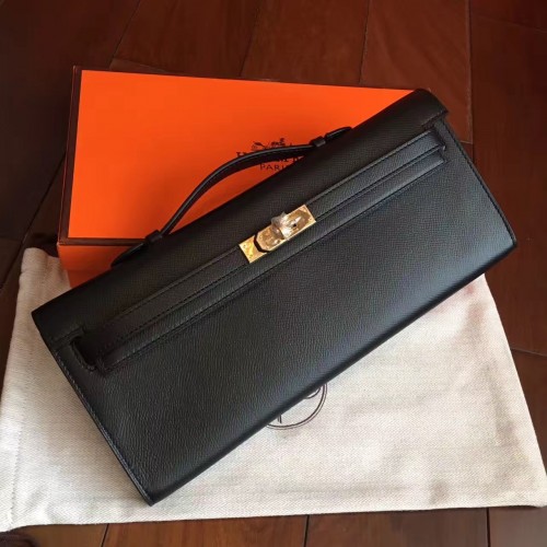 Hermes Etoupe Epsom Kelly Cut Clutch Handmade Bag QY01121