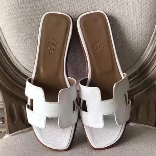 Cheap Fake Hermes Oran Sandals In Etoupe Epsom Leather Replica
