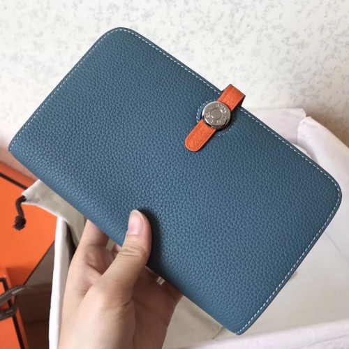 Hermès Bicolor Dogon Wallet With Chain