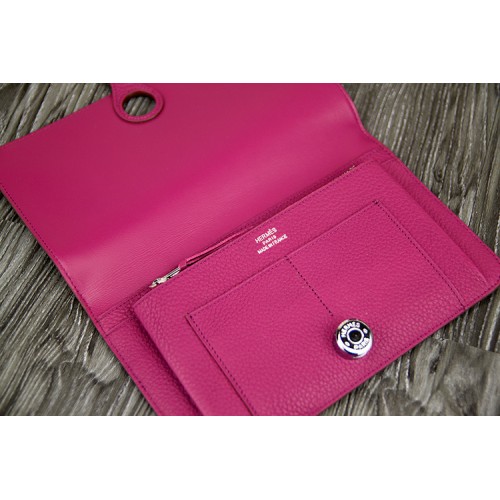 Hermes Hermès Dogon Purple Leather Wallet ()