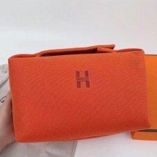 Hermes Bride-a-Brac Large Case in Orange Canvas