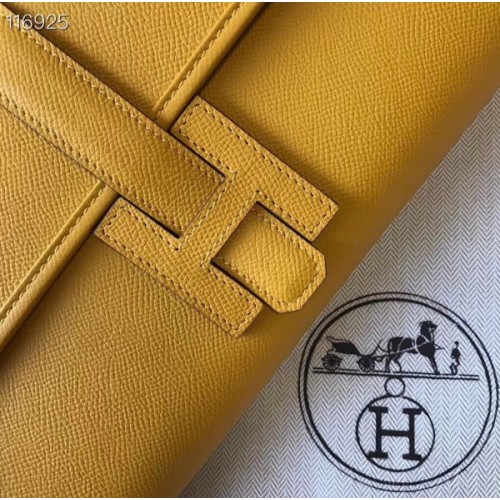 Replica Hermes Jige Elan 29 Clutch In Yellow Epsom Leather