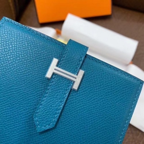 Hermes Bleu Izmir Epsom Leather Mini Bearn Wallet Hermes