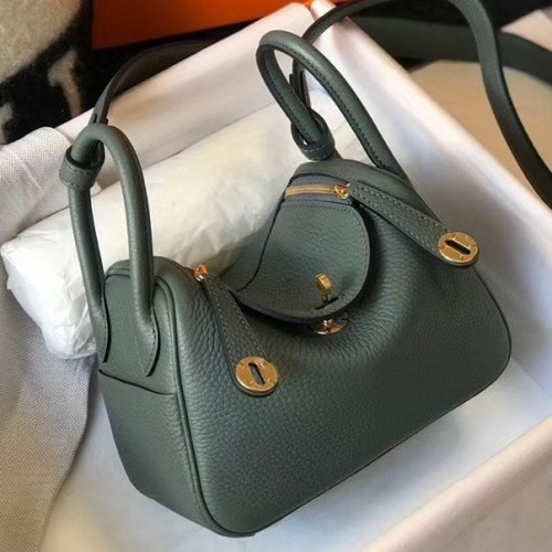 Hermes 42cm Vert Olive Clemence Leather JPG Shoulder Birkin I Bag