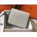 Hermes Mini Sac Roulis 18cm Bag In Pearl Grey Evercolor Calfskin
