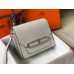 Hermes Mini Sac Roulis 18cm Bag In Pearl Grey Evercolor Calfskin