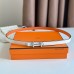 Hermes Gamma 13mm Belt in Orange Epsom Leather and White Swift Leather