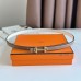 Hermes Gamma 13mm Belt in White Epsom Leather and Taupe Swift Leather